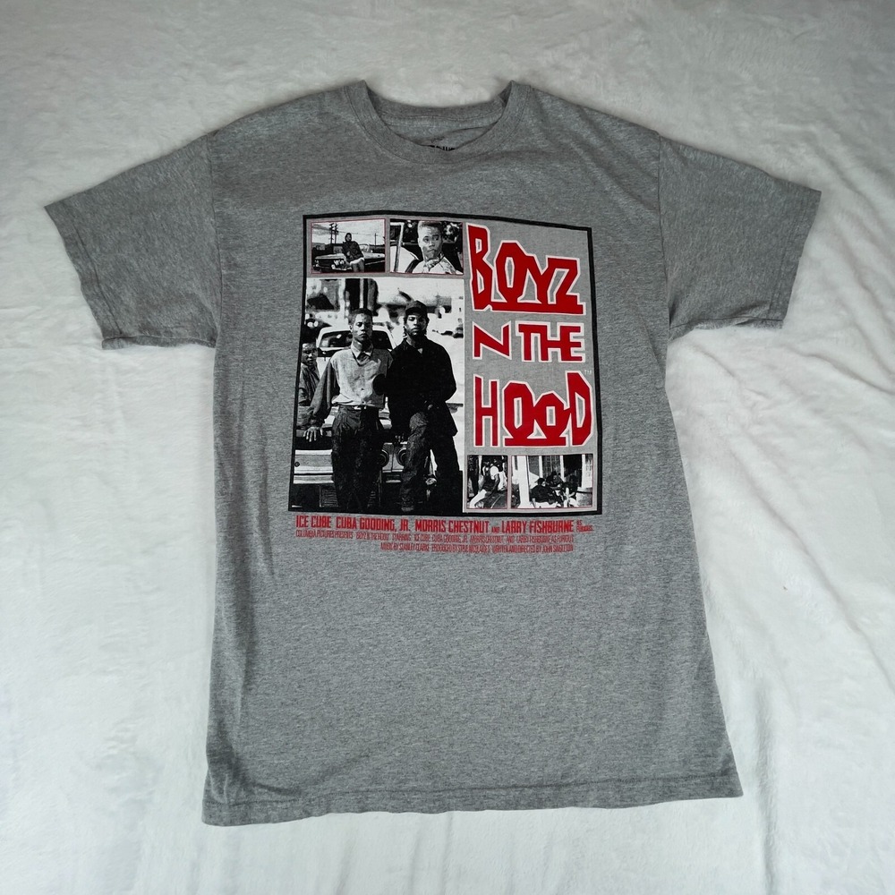 Boyz N The Hood Black Shirt‎ Mens Medium Gray Movie Promo Stretch Graphic Tee